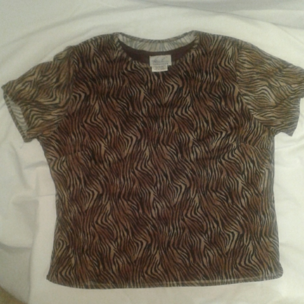 Tiger print blouse.